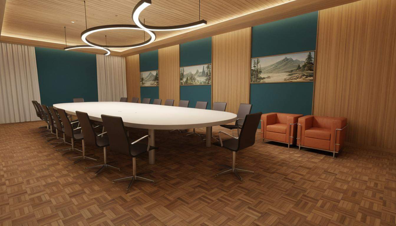 Conference room with professional workplace lighting