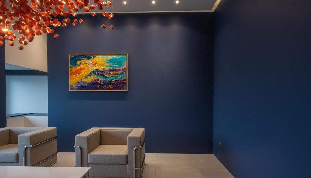 artwork wall lighting blue interior stetra