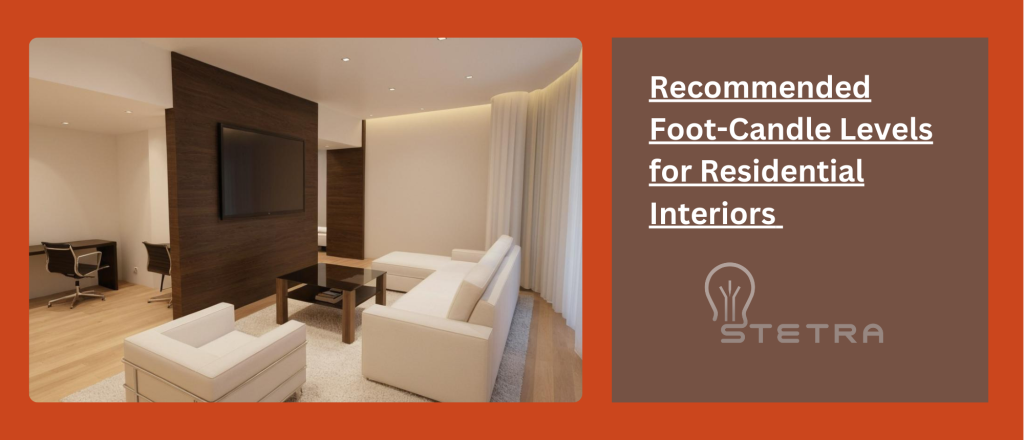 recommended foot candle levels for residential interiors stetra