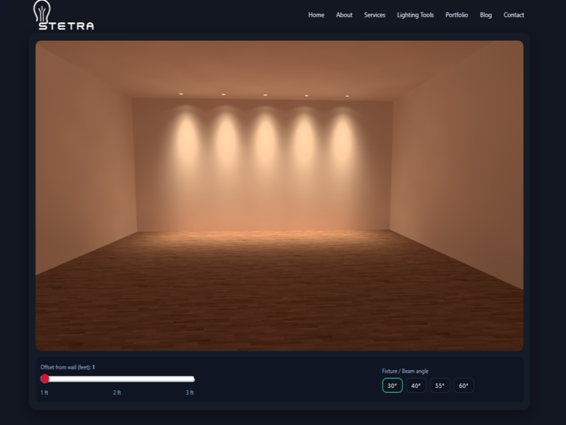 wall scallop lighting pattern downlight spacing calculator stetra