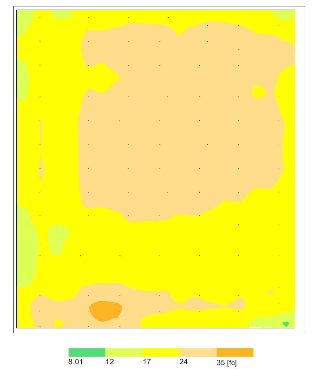 warehouse before uniformity false color map stetra