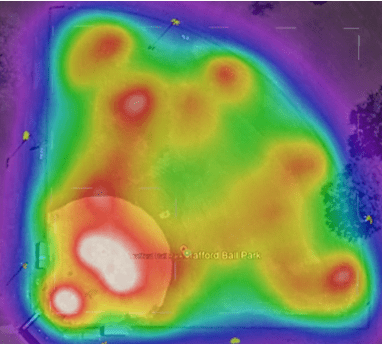 Baseball field photometric plan