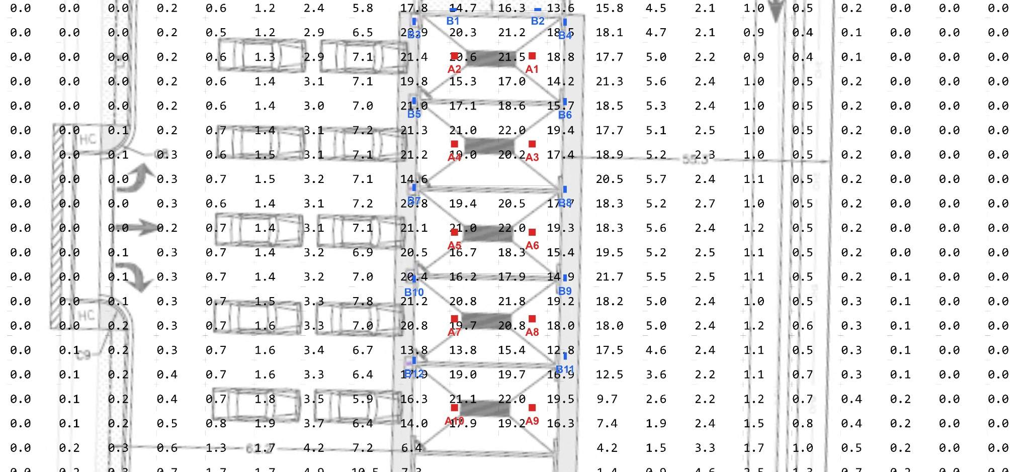 Detailed car wash point by point foot candle calculation